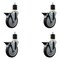Service Caster 5'' Thermoplastic Rubber Swivel 1-7/8'' Expanding Stem Caster Set with Brake, 4PK SCC-EX20S514-TPRB-PLB-178-4 - alternate 1